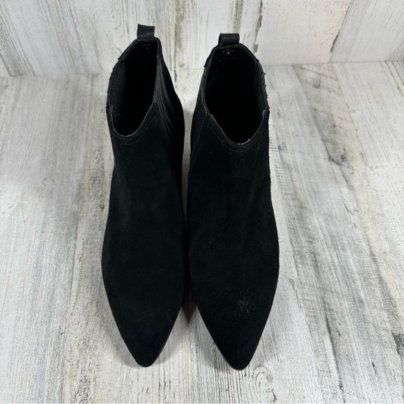 NYDJ Gilan Black Suede Ankle Chelsea Boots with Elastic Gore Inserts #1368 - Picture 8 of 12